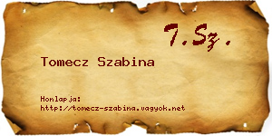 Tomecz Szabina névjegykártya